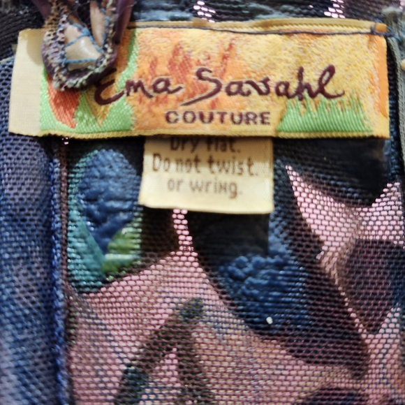 Ema Savahl 'Couture' Line Floral Embroidered Red Carpet Corset Top - Picture 14 of 14